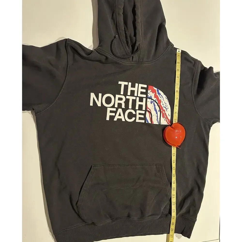The North Face Mens Black Graphic Logo Pullover Hoodie Sz large Outdoor Relaxed
